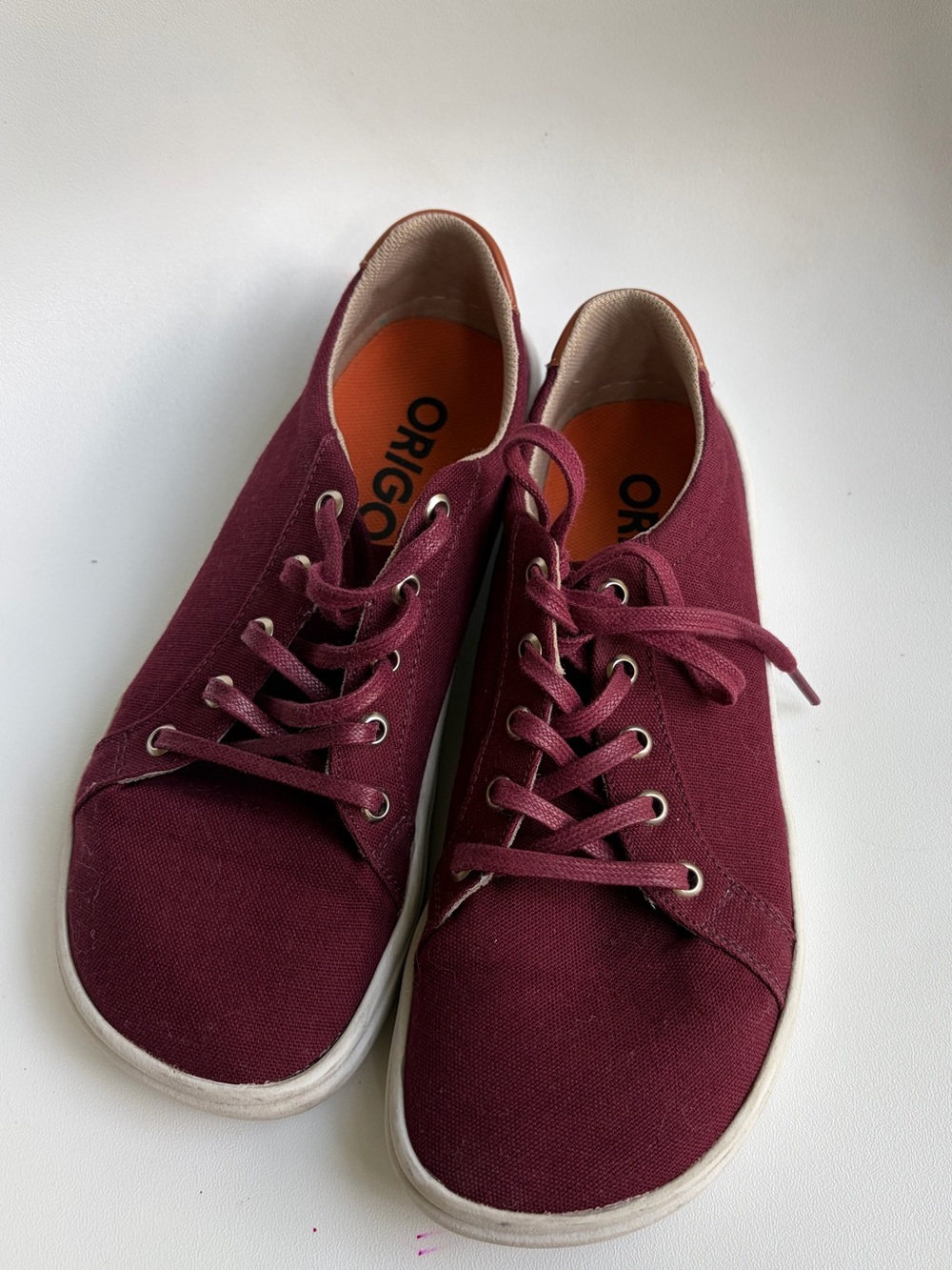 Origo Sz 9.5 Maroon Canvas Lace-Up Women's Barefoot Everyday Sneakers Mexico